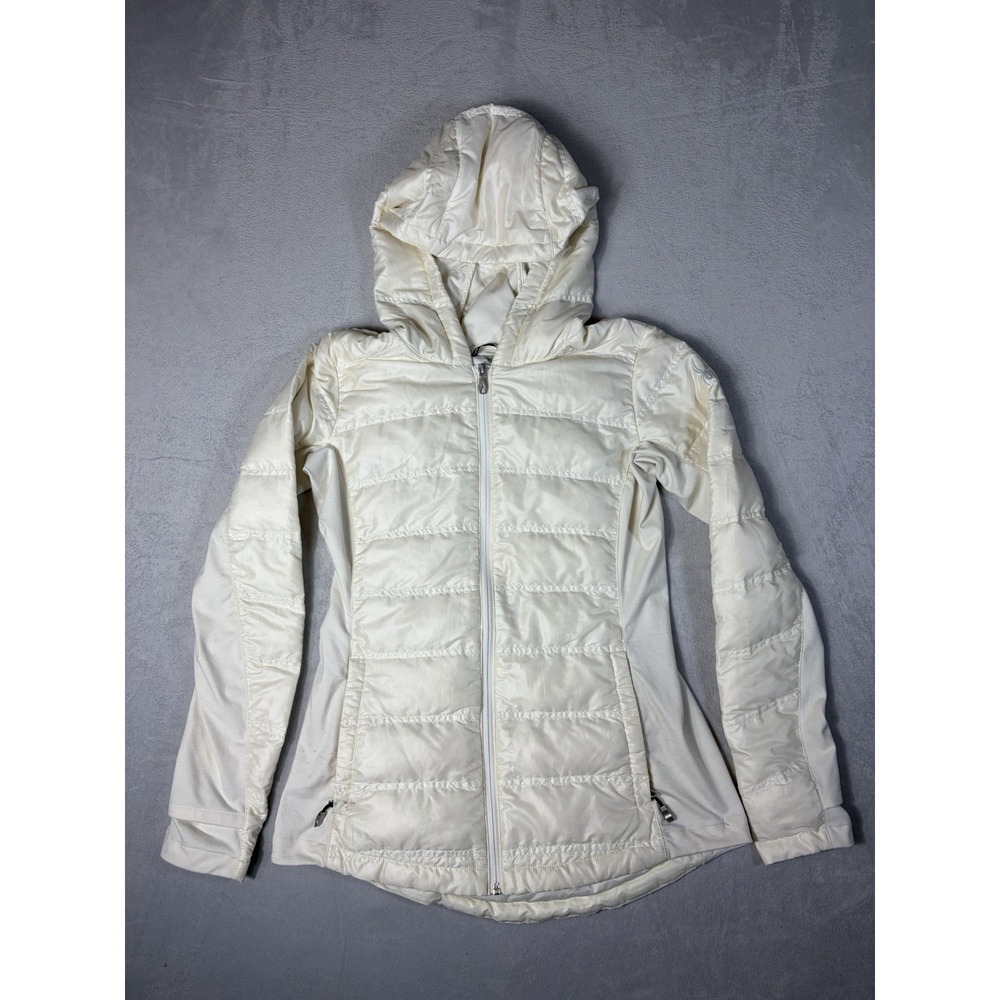 Spyder Jacket Womens Size M Beige Puffer Hooded Full Zip See Picsโ For Flaws
